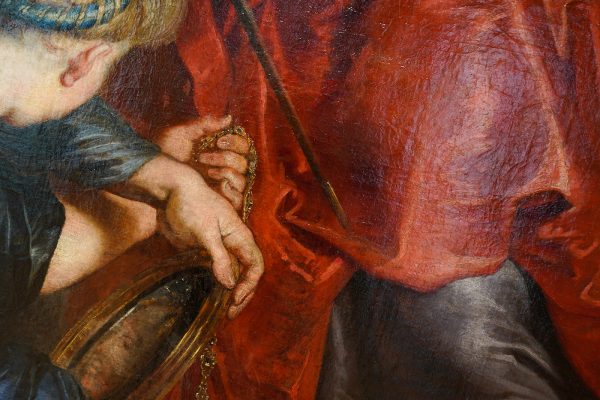 Peter Paul Rubens en Atelier - De ontmaskering van Achilles te midden van de dochters van Lycomedes - Olieverf op doek, 1617 (detail)
