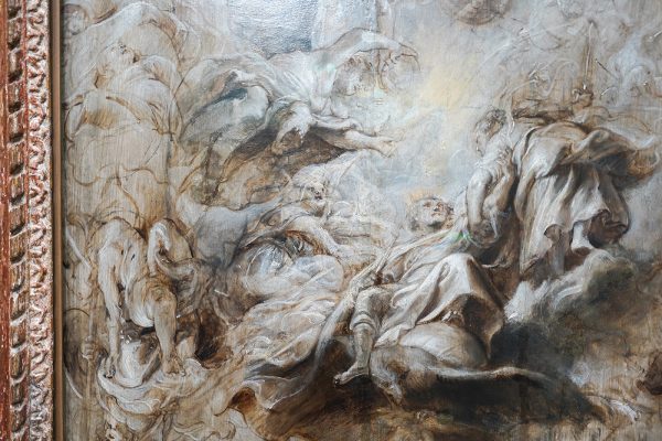 Peter Paul Rubens - De apotheose van Jacob I en zes andere ontwerpen voor het plafond van Banquieting House - Olieverf op paneel, 1632 (detail)