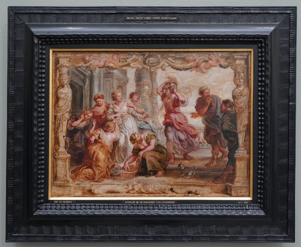 Peter Paul Rubens - De ontmaksering van Achilles te midden van de dochters van Lycomedes - Olieverf op paneel, 1635-1639