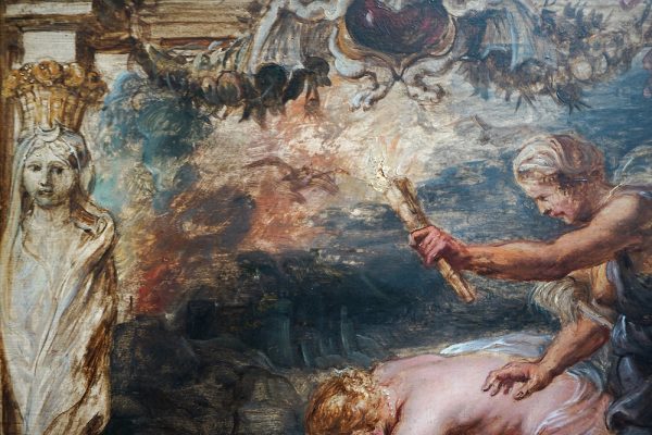Peter Paul Rubens - Thetis dompelt Achilles in de Styx - Olieverf op paneel, 1635 (detail)
