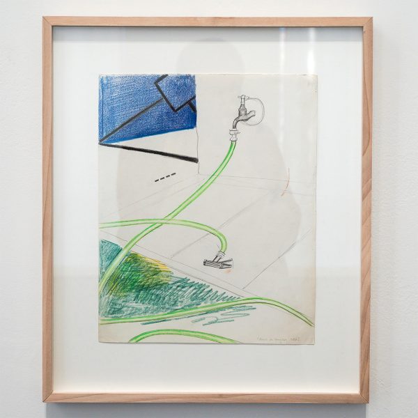 Raoul de Keyser - Kraantje met tuinslang - Potlood en kleurpotlood op papier, 1965