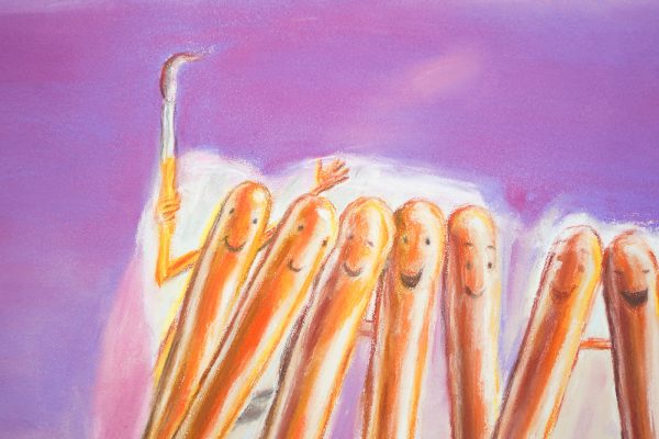 Micha Patiniott - Sunday, Monday, Happy Days - 105x80cm Olieverf op polyester canvas (detail)