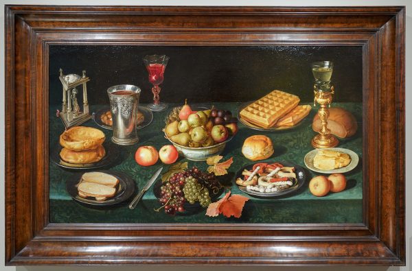 Gotthardt de Wedig - Stilleven met wafels en suikerwerk - Olieverf op paneel