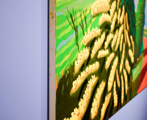 David Hockney - Bloeiende meidoorns langs de Romeinse weg - Olieverf op 8 doeken, 2009 (detail)