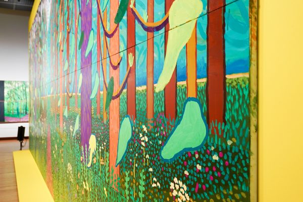 David Hockney - Het aanbreken van de lente in Woldgate, East Yorkshire in 2011 - Olieverf op 32 doeken, 2011 (detail)