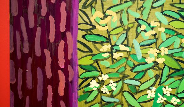 David Hockney - Onder de bomen, groter - Olieverf op 20 doeken, 2010-2011 (detail)