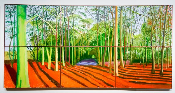 David Hockney - Woldgate Woods, 30 maart - 21 april 2006 - Olieverf op 6 doeken