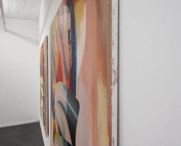 Hadassah Emmerich - Snake Charmers Series I, II, III - 182x179cm Olieverf, inkt, oliekrijt en drukinkt op canvas (detail)