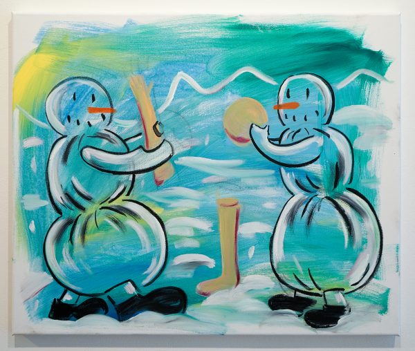 Pim Blokker - Almost Human - 50x60cm Gouache en olie op canvas