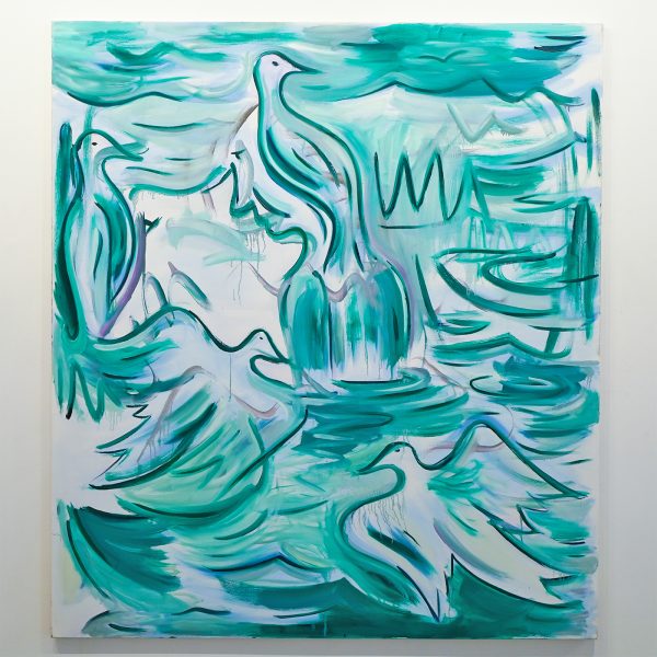 Pim Blokker - Boys and Birds - 180x160cm Olieverf op canvas