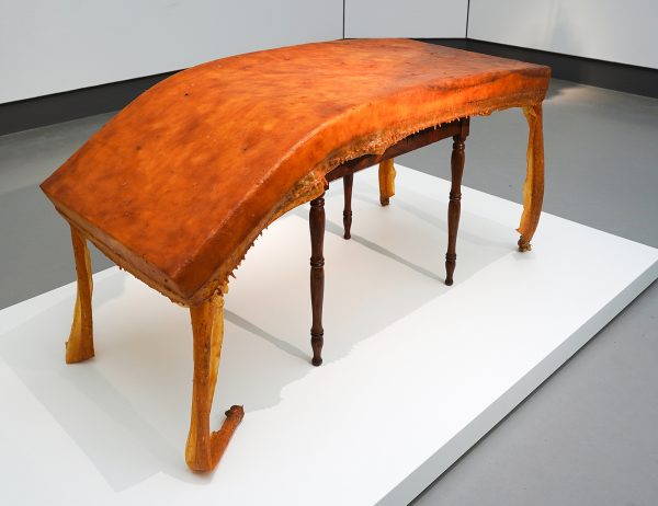 Tom Claassen - Zonder Titel (Tafel) - Natuurrubber, schuim en zeven vliegen - Rabo Kunstcollectie