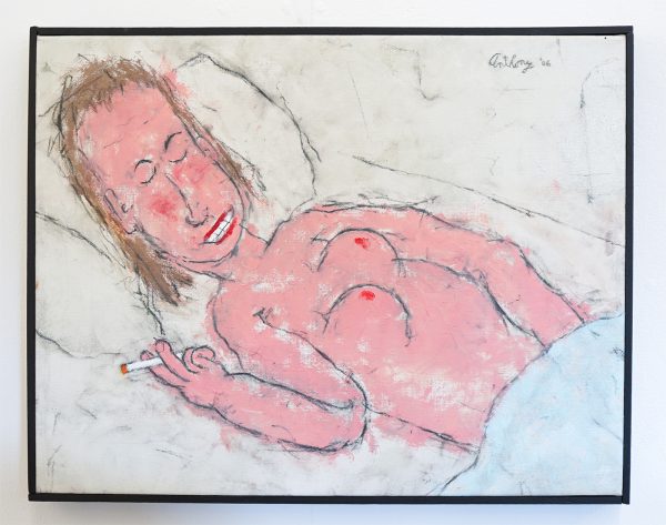 William Anthony - Girl in Bed - 35x64cm Olieverf op canvas