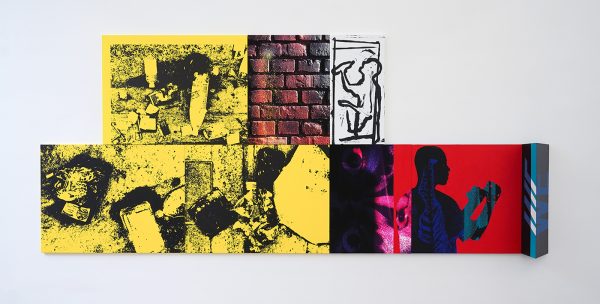 Narcisse Tordoir - Zonder Titel - 120x280x17cm Mixed media op houten paneel