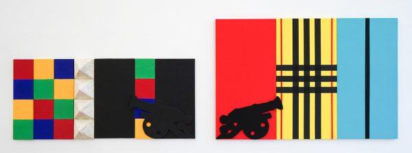 Narcisse Tordoir - Zonder Titel - 60x190x6cm Mixed media op houten paneel