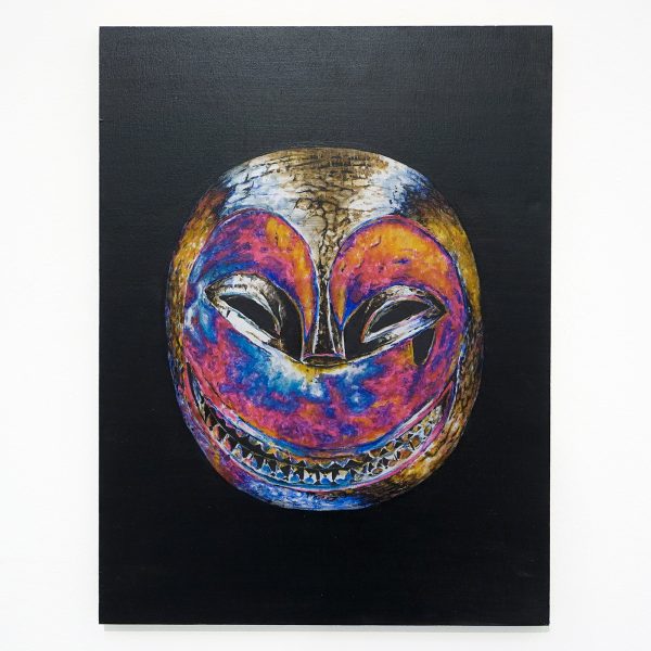 Niek Hendrix - Untitled (Eket Mask) - 51x38cm Olieverf en potlood op paneel