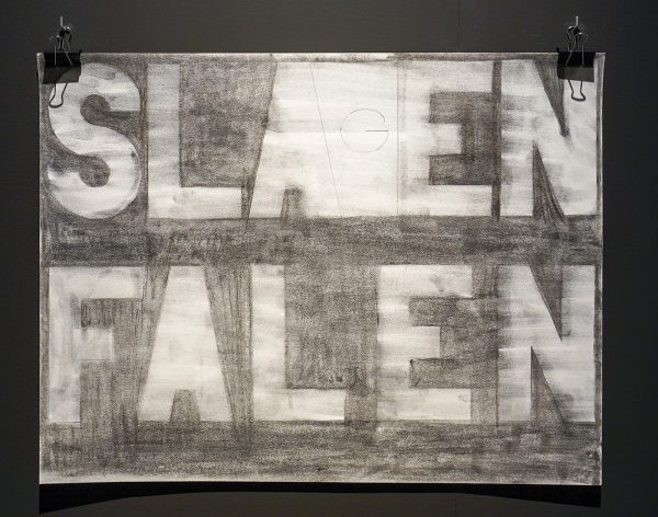 Sef Peeters - Falen - Houtskool op papier