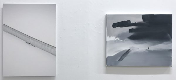 Joris Broekhoven - Snow Field - 56x40cm Archief print op dibond & Marie Reintjes - Dissapearer - 40x50cm, Acrylverf op linnen