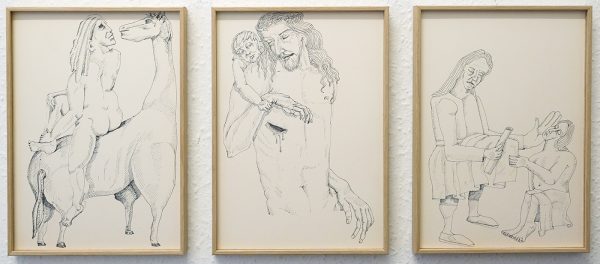 Tom Poelmans - Triptiek - 29,7x21cm Pen op papier