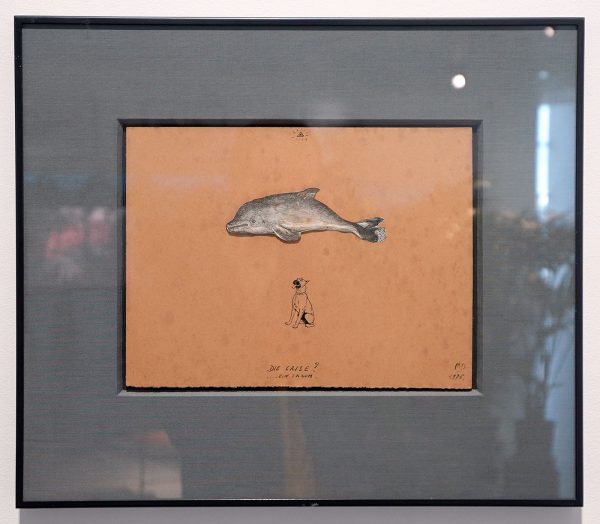 Marcel Broodthaers - Die Crise, Ein Traum (chien souffrant de la solitude) - Tekening en collage op papier