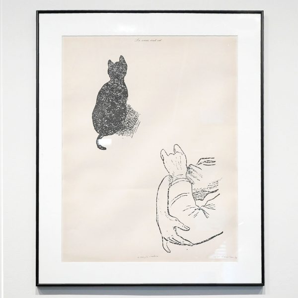 Marcel Broodthaers - La Souris ecrit rat (A comte d'auteur) 76x57cm Hoogdruk in zwart en rood