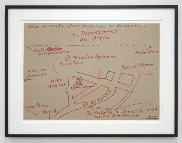 Marcel Broodthaers - Plan du Musee d'Art Moderne de Bruxelles - Viltstift op karton