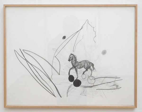 Mark Manders - Drawing with Vanishing Point and Cemetery Horse - Potlood op papier