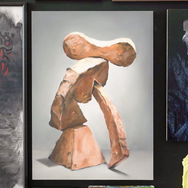 Jasper Hagenaar - Impossible Sculpture #4 - 64x46cm, Olieverf op papier op paneel