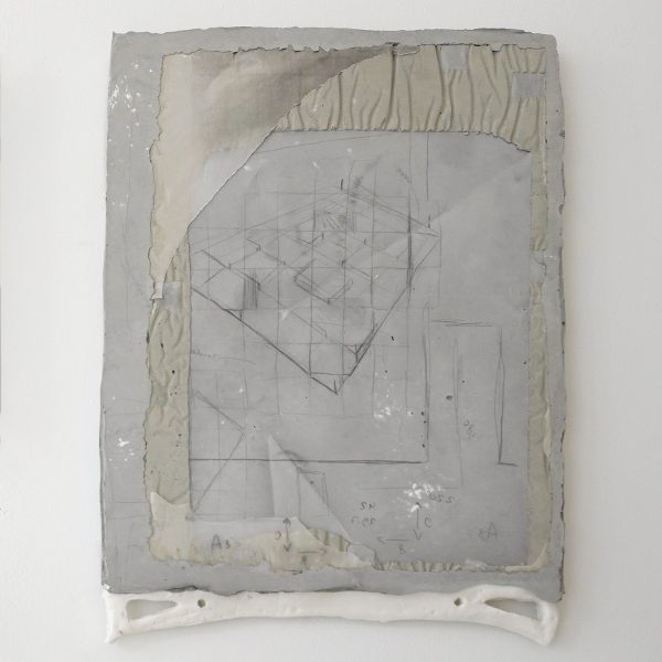 Maaike Kramer - de Parallel - 31x48cm, Tekening gegoten in beton, papier en porselein