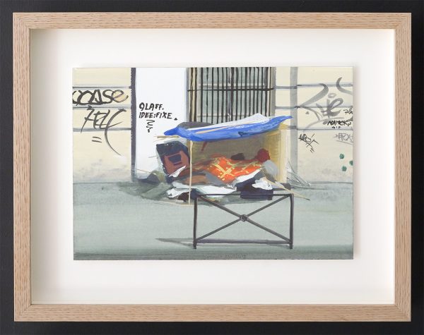 Olphart den Otter - 75018, Paris #2 (Postcodeserie) - 18x26cm, Eitempera op papier