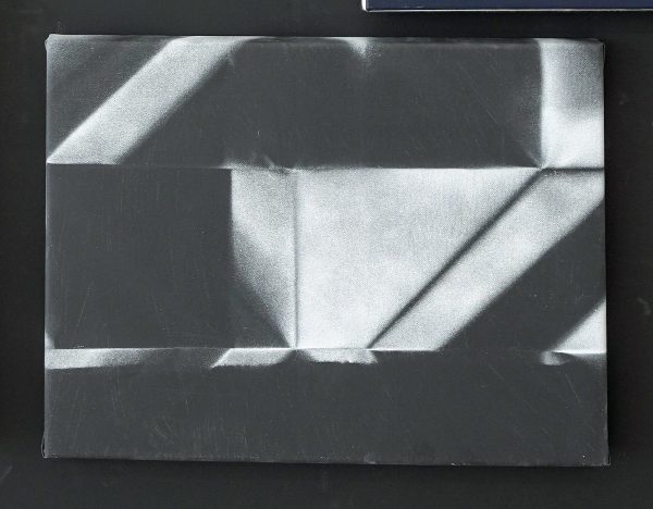 Rene Eicke - Zonder Titel - 30x40cm, Spuitbus, olieverf en vouwtechniek op doek