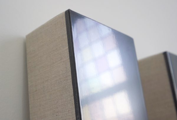 Matthew Allen - Sun Trigger I & II - 187x12x6cm Gepolijst grafiet op linnen op hout (detail)