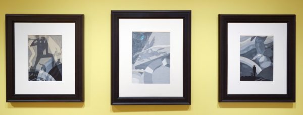 Aaron Douglas - The Judgement Day - 29x22cm & Go Down Denth, A Funeral Sermon - 33x23 & The Creation - 29x22cm Gouache op papier, 1927