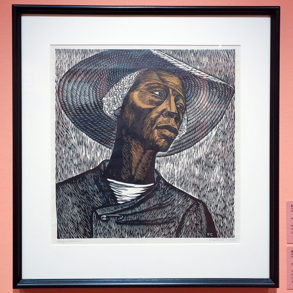 Elizabeth Catlett - Negro Woman (Sharecropper) - 44x92cm Linoleumsnede, 1952