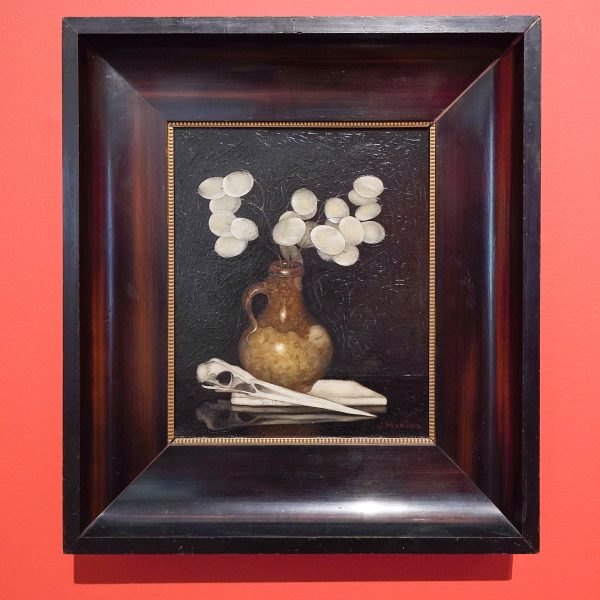 Jan Mankes - Kruikje met Judaspenning, Reigersneb en boekje - Olieverf op doek, 1915