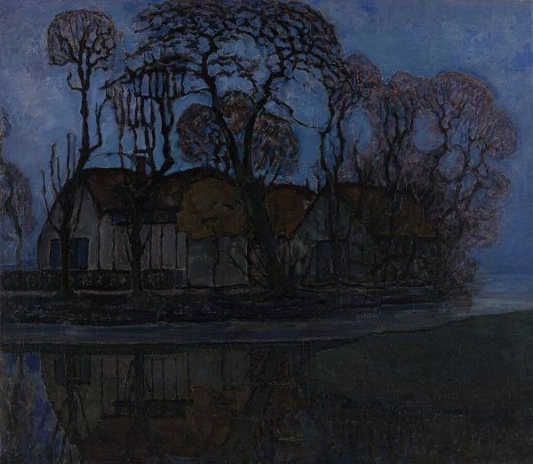 Piet Mondriaan - Boerderij in Duivendrecht bij avond - 85x100cm, Olieverf op doek, circa 1916 Kroller-Muller Museum