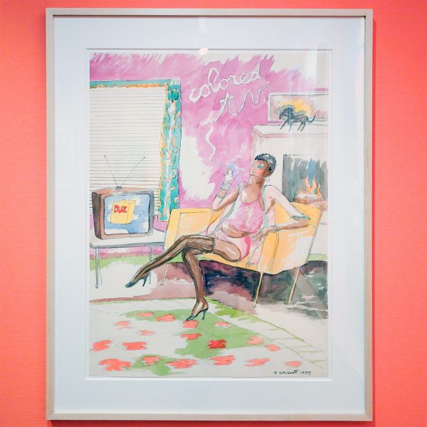 Robert Colescott - Colored TV - 77x58cm, Aquarel en potlood op papier, 1977