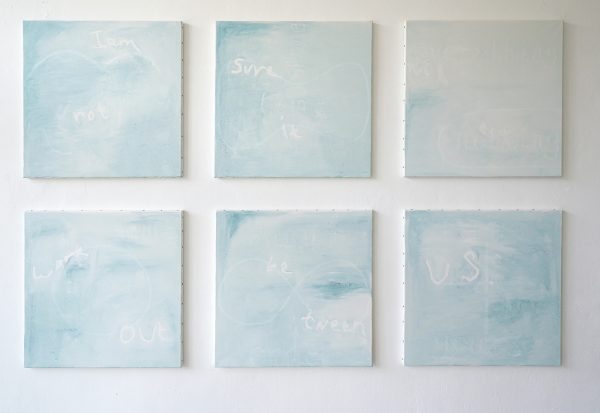 Henry Byrne - I am not sure it will work out between us (Appropriated painting of Dustin Larsen) - 132x204cm Oliestick en olieverf op linnen