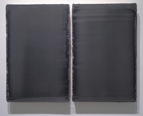 Willy de Sauter - Zonder Titel (tweeluik) - 28x18cm maal twee Pigment en krijt op hout, 2017