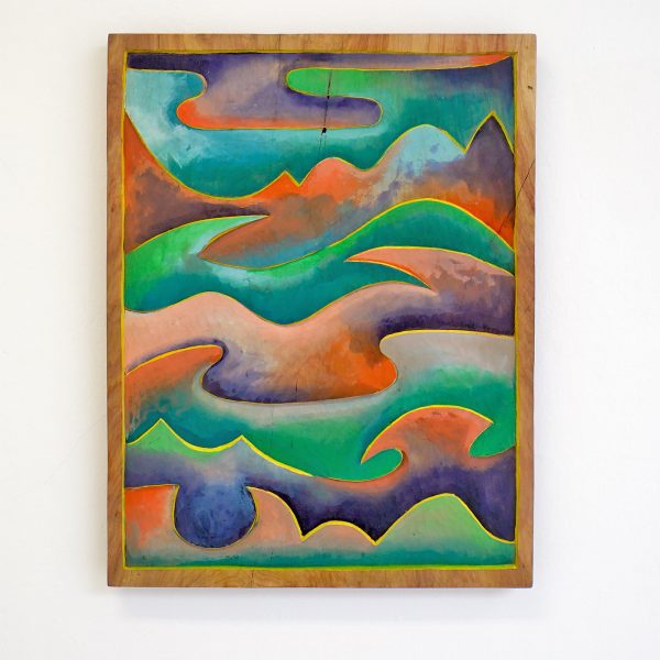 Alejandra Venegas - Tormenta - 60x46cm Gesneden guanacastehout en gouache en encaustiek