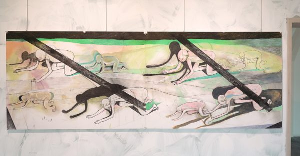 Roland Sohier - Burden - Houtskool en pastel op papier