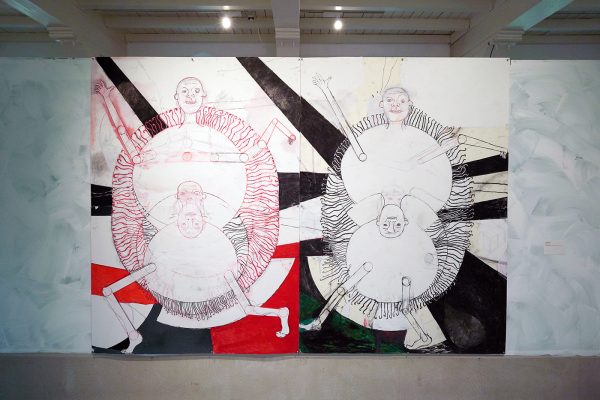 Roland Sohier - Heroes - Houtskool en pastel op papier