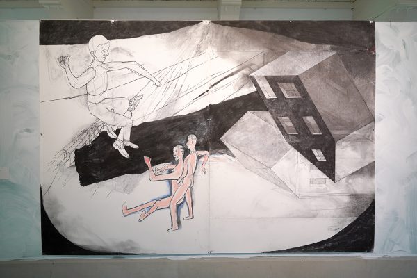 Roland Sohier - I Feel the Earth Move - Houtskool en pastel op papier