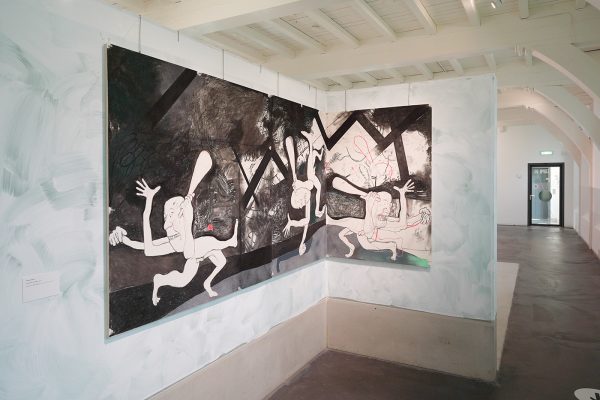 Roland Sohier - Look Back in Anger - Houtskool en pastel op papier