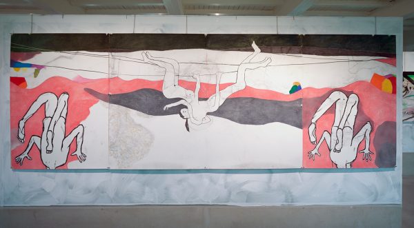 Roland Sohier - Ondersteboven - Houtskool en pastel op papier