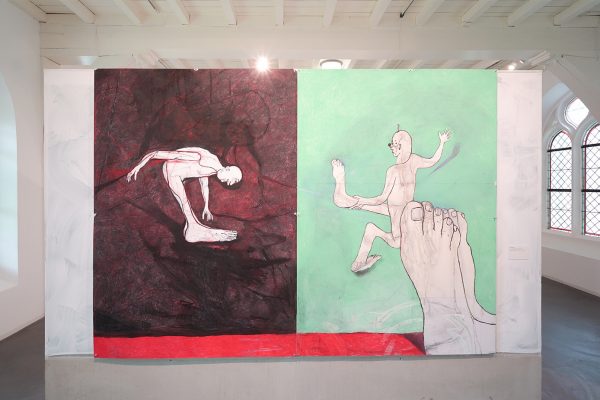 Roland Sohier - With a Little Help Of My Friends - Houtskool en pastel op papier