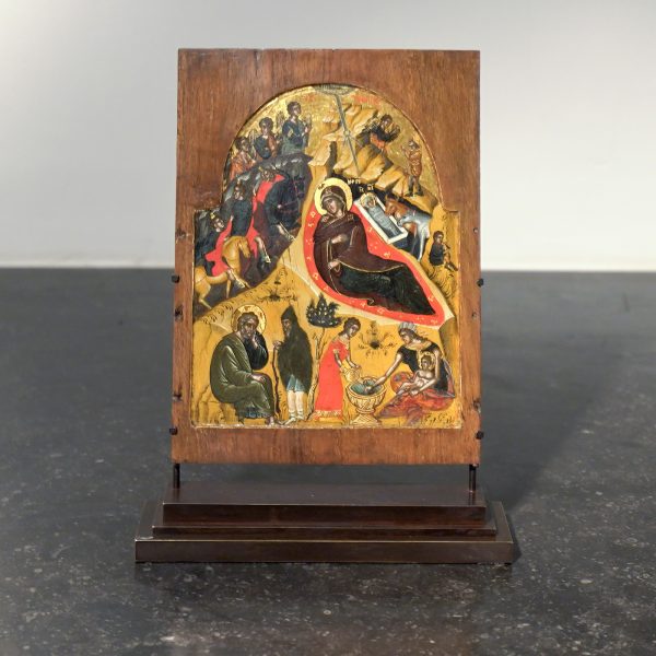 Grieks - Geboorte van Christus - 22x18cm Tempera op hout, laat 15e of vroeg 16e eeuw