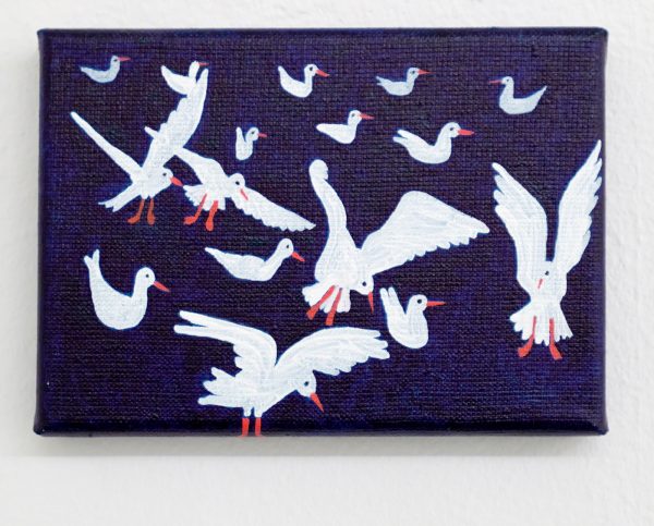 Jeroen Allart - Meeuwen - 13x18cm Acrylverf op doek