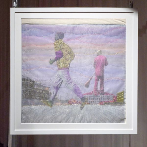 Joana Choumali - Learning to be Alive - 80x80cm, Foto op canvas en boorduursel