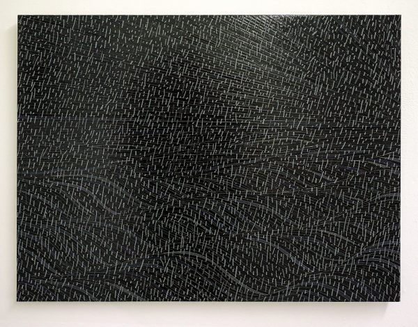 Manfred Peckl - No View - Collage, papier op hout en uv vernis