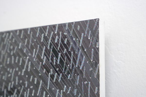 Manfred Peckl - No View - Collage, papier op hout en uv vernis (detail)